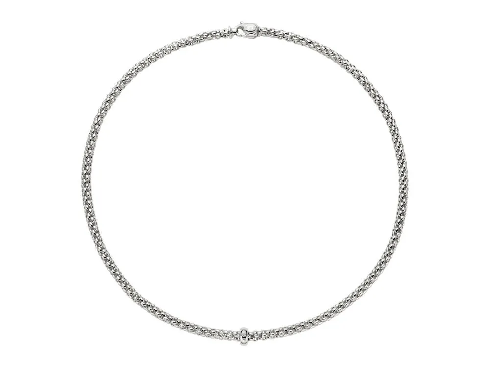 Fope Solo 18ct White Gold 0.01ct Diamond 43cm Necklace sold by Jura Watches