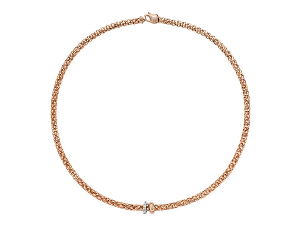 Fope Solo 18ct Rose Gold 0.29ct Diamond 43cm Necklace sold by Jura Watches