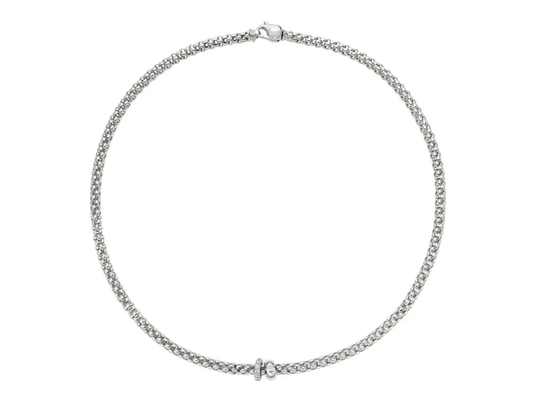 Fope Solo 18ct White Gold 0.29ct Diamond 43cm Necklace sold by Jura Watches