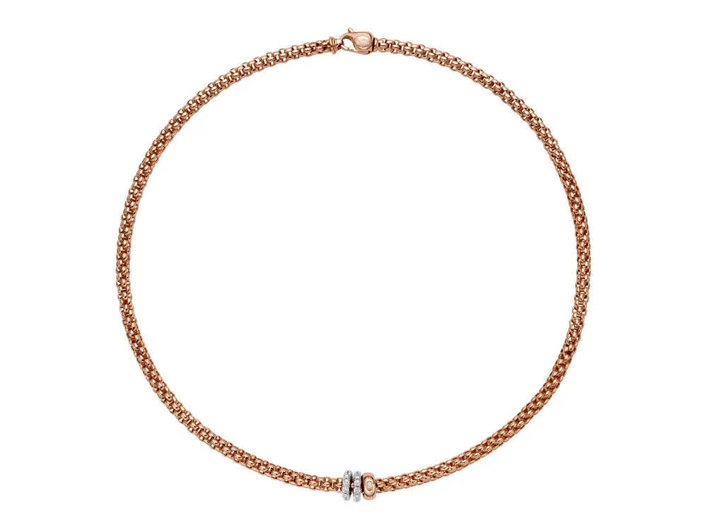 Fope Solo 18ct Rose Gold 0.56ct Diamond 43cm Necklace sold by Jura Watches