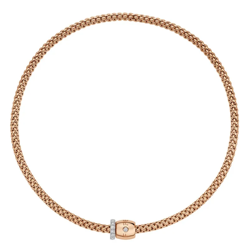 Fope Solo 18ct Rose Gold 0.47ct Diamond 43cm Necklace sold by Jura Watches