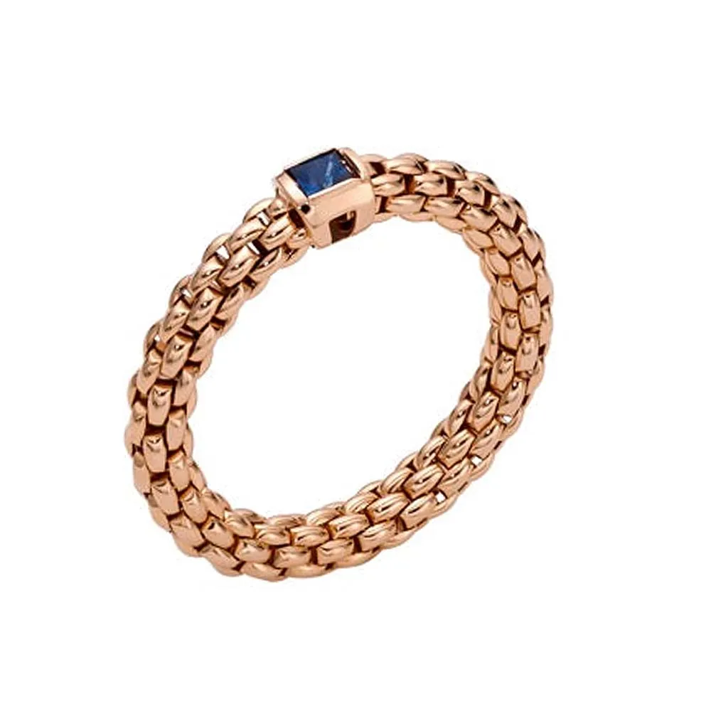 Fope Souls 18ct Rose Gold Sapphire Flexible Ring sold by Jura Watches