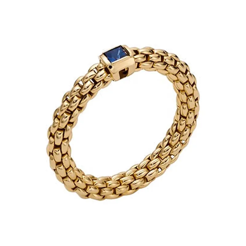 Fope Souls 18ct Yellow Gold Sapphire Flexible Ring sold by Jura Watches