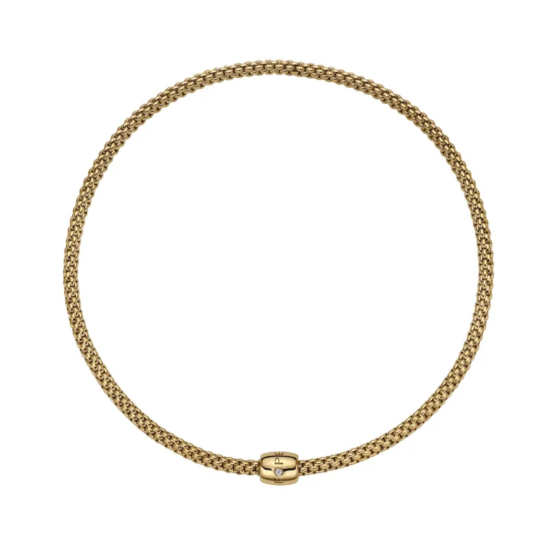 Fope Solo 18ct Yellow Gold 0.03ct Diamond 43cm Necklace sold by Jura Watches