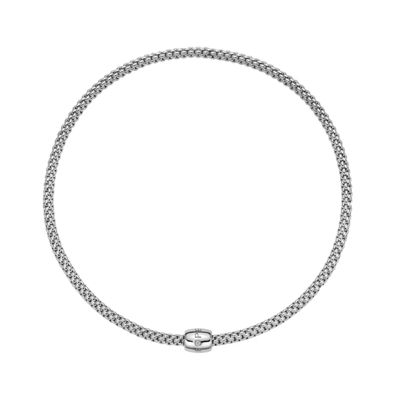 Fope Solo 18ct White Gold 0.03ct Diamond 43cm Necklace sold by Jura Watches