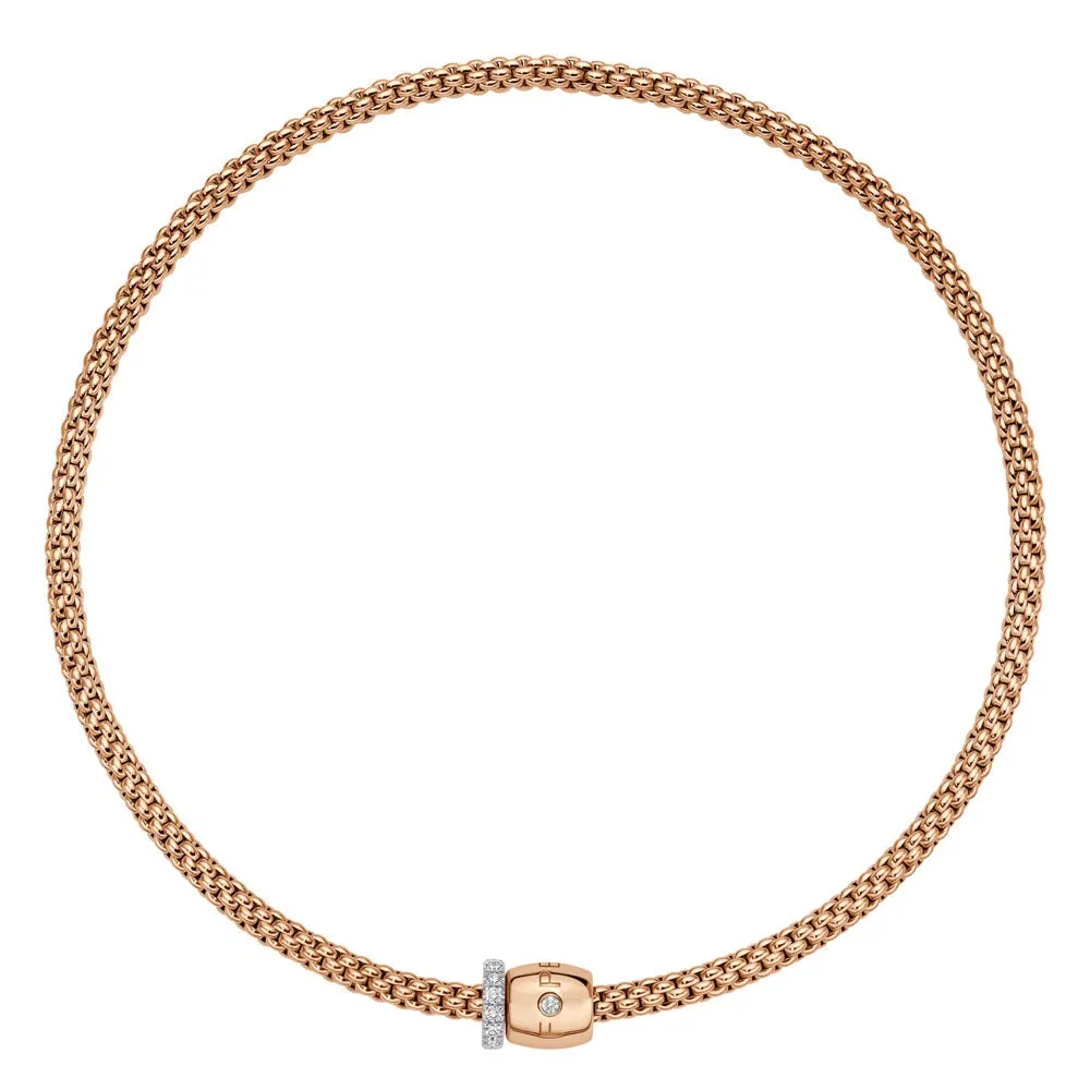 Fope Solo 18ct Rose Gold 0.47ct Diamond 40cm Necklace sold by Jura Watches