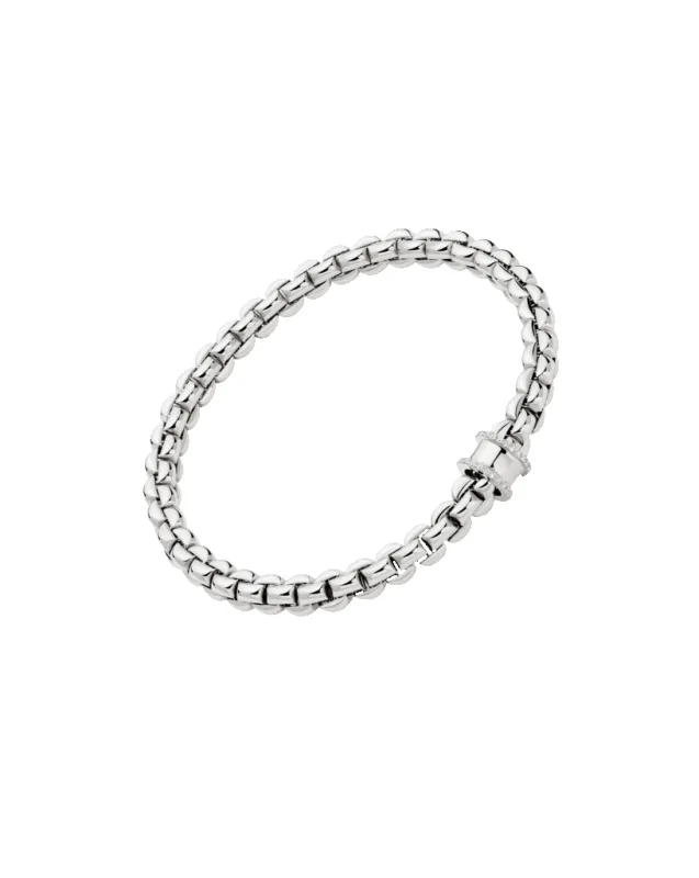 Fope 18ct White Gold 0.17ct Diamond Pavé Flex'it Bracelet sold by Jura Watches