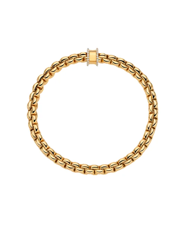 Fope 18ct Yellow Gold 0.17ct Diamond Pavé Flex'it Bracelet sold by Jura Watches