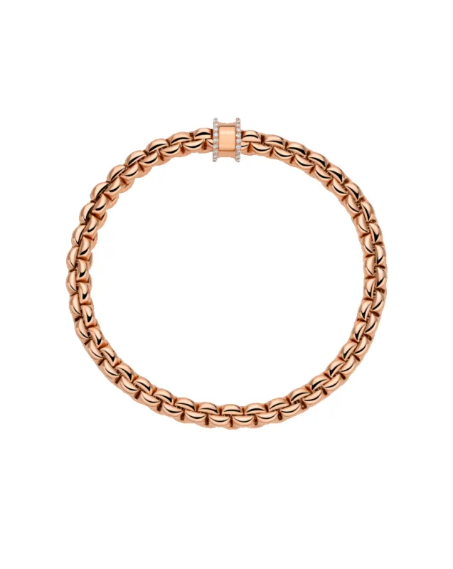 Fope 18ct Rose Gold 0.17ct Diamond Pavé Flex'it Bracelet sold by Jura Watches
