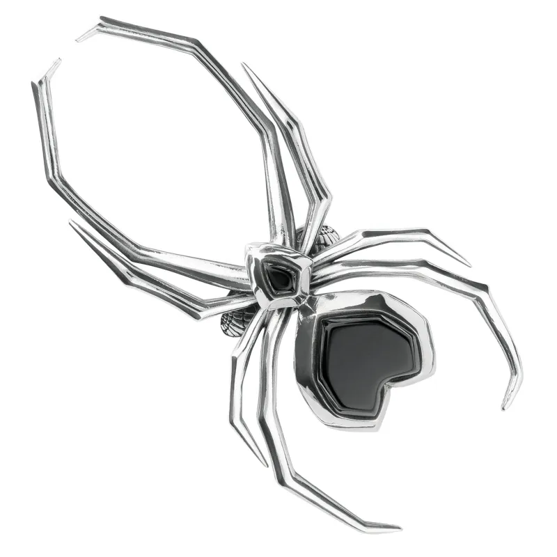 Sterling Silver Whitby Jet Gothic Large Spider Ring sold by Jura Watches