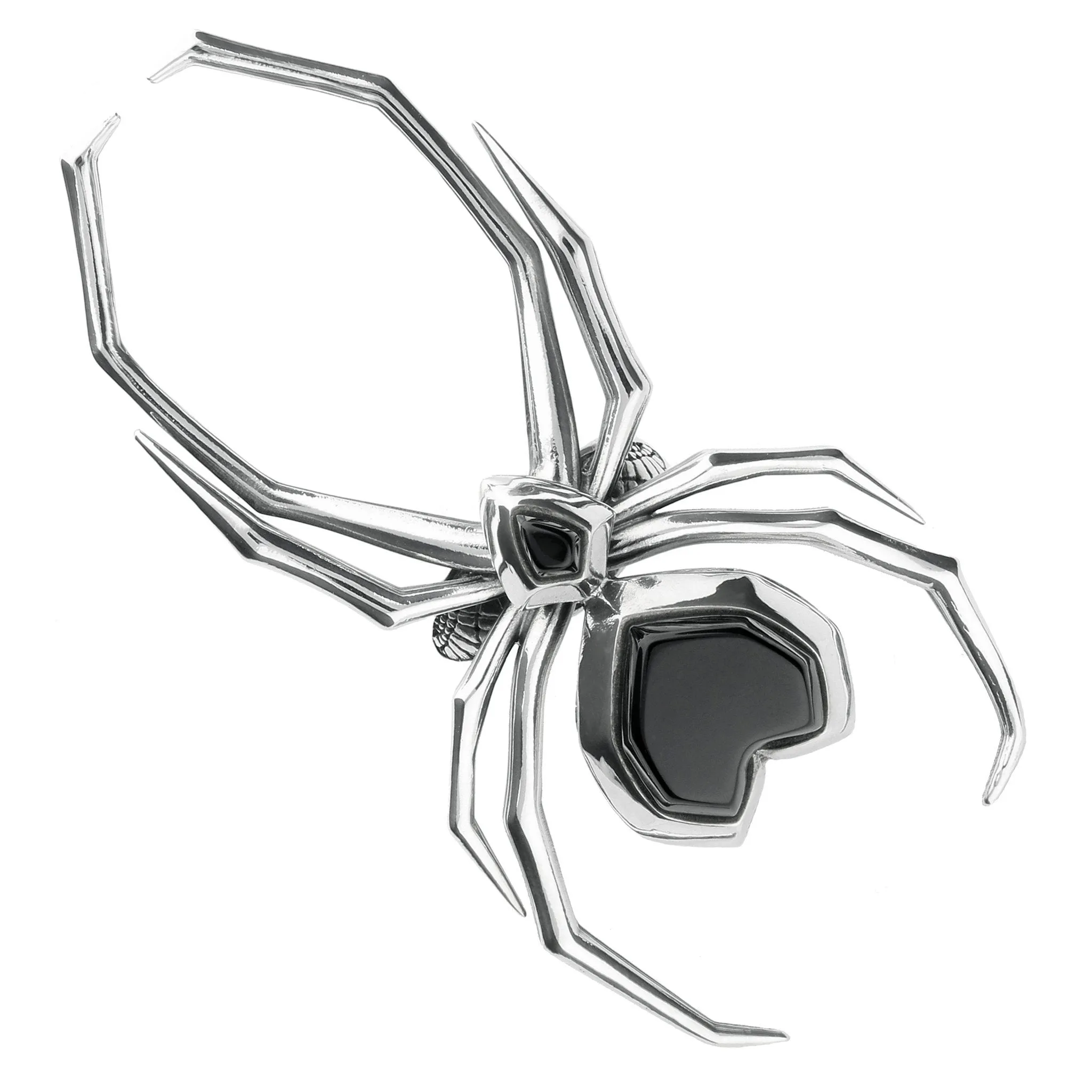 Sterling Silver Whitby Jet Gothic Large Spider Ring sold by Jura Watches