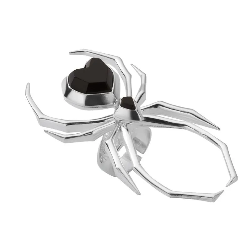 Sterling Silver Whitby Jet Gothic Large Spider Ring sold by Jura Watches product image thumbnail 3