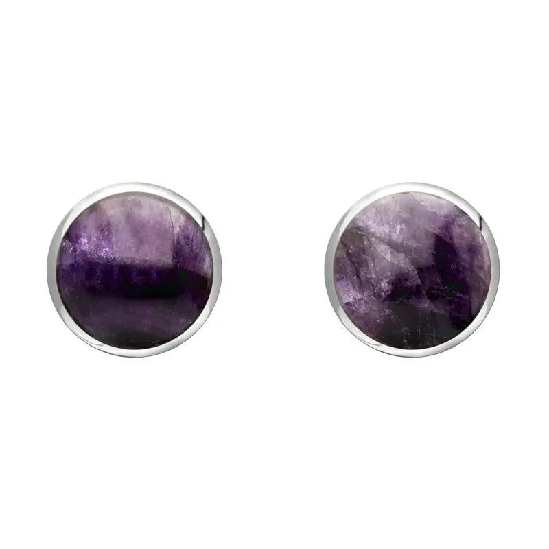 Sterling Silver Blue John 6mm Classic Medium Round Stud Earrings sold by Jura Watches