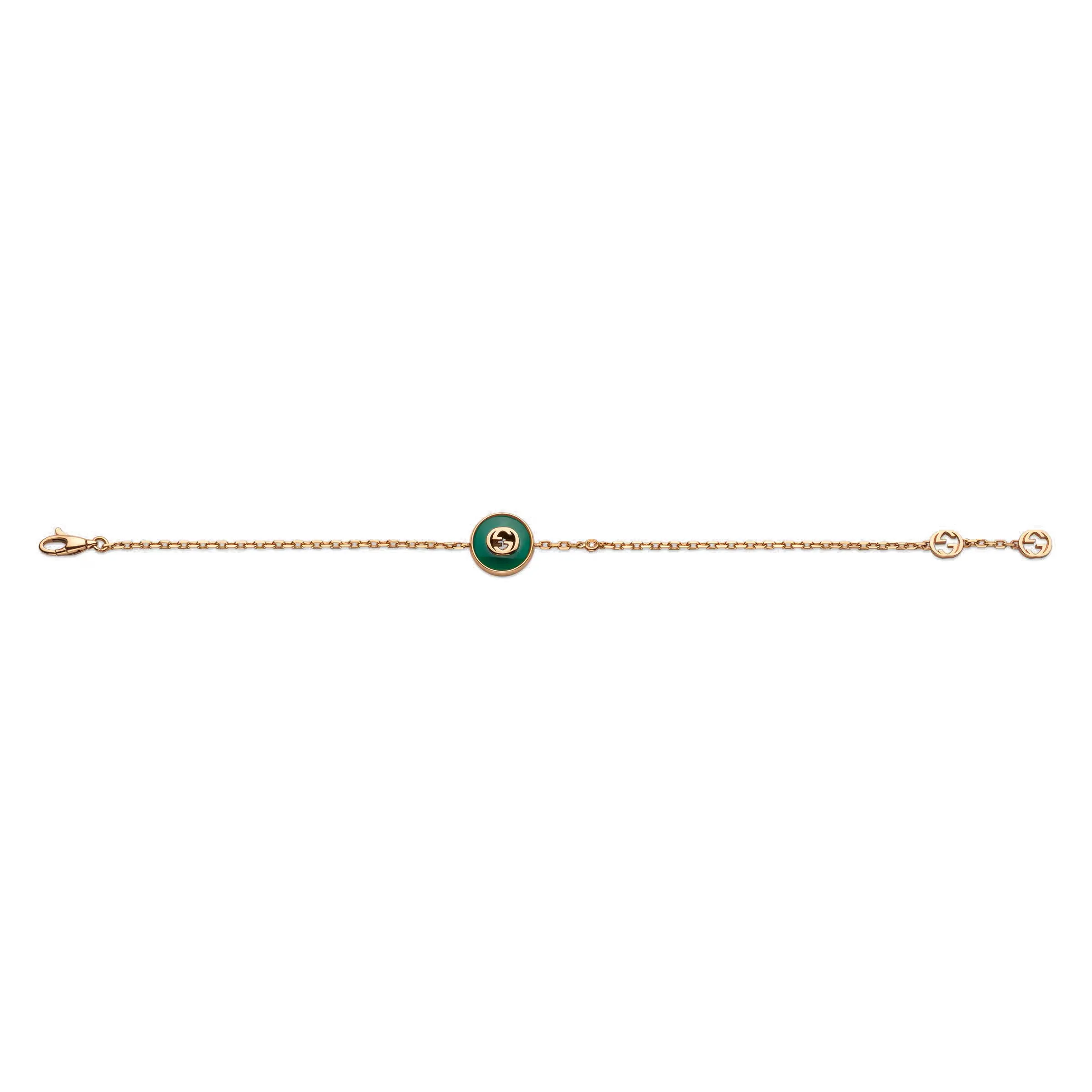 Gucci Interlocking 18ct Rose Gold Green Agate Bracelet sold by Jura Watches product image thumbnail 2