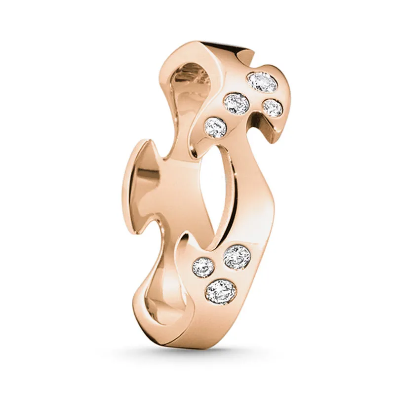 Georg Jensen Fusion 18ct Rose Gold Diamond Studded Centre Ring sold by Jura Watches