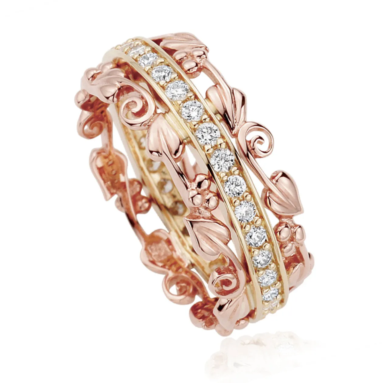 Clogau Am Byth 18ct Rose and Yellow Gold Diamond Ring D sold by Jura Watches
