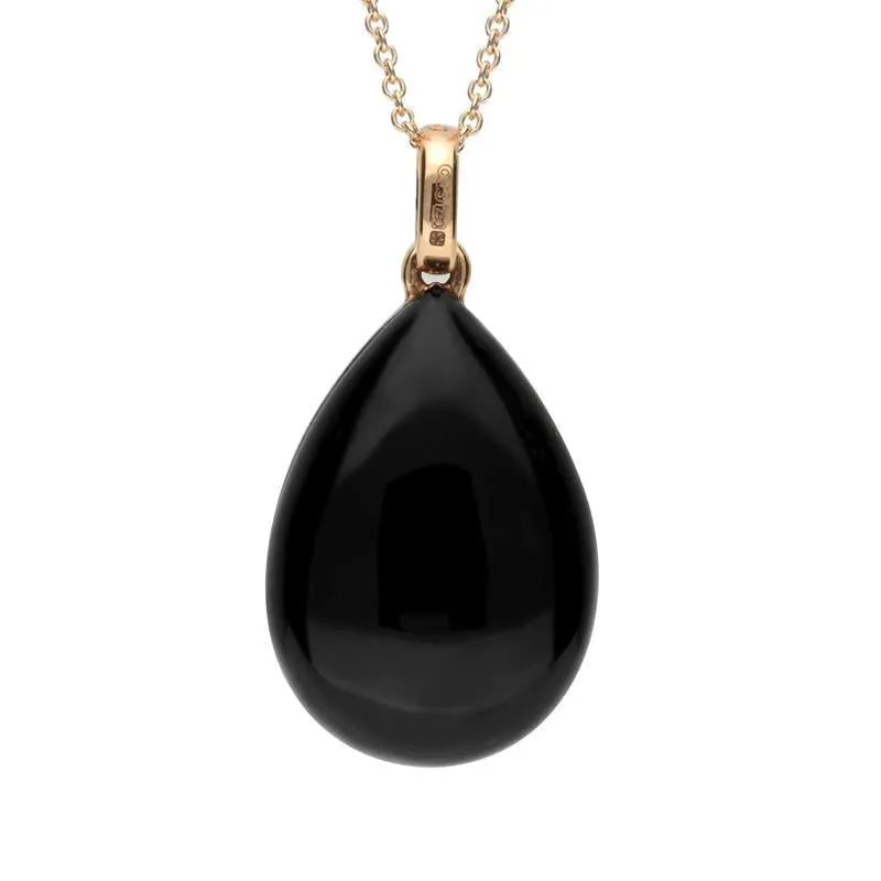 18ct Rose Gold Whitby Jet Diamond Amethyst Pear Necklace sold by Jura Watches product image thumbnail 2