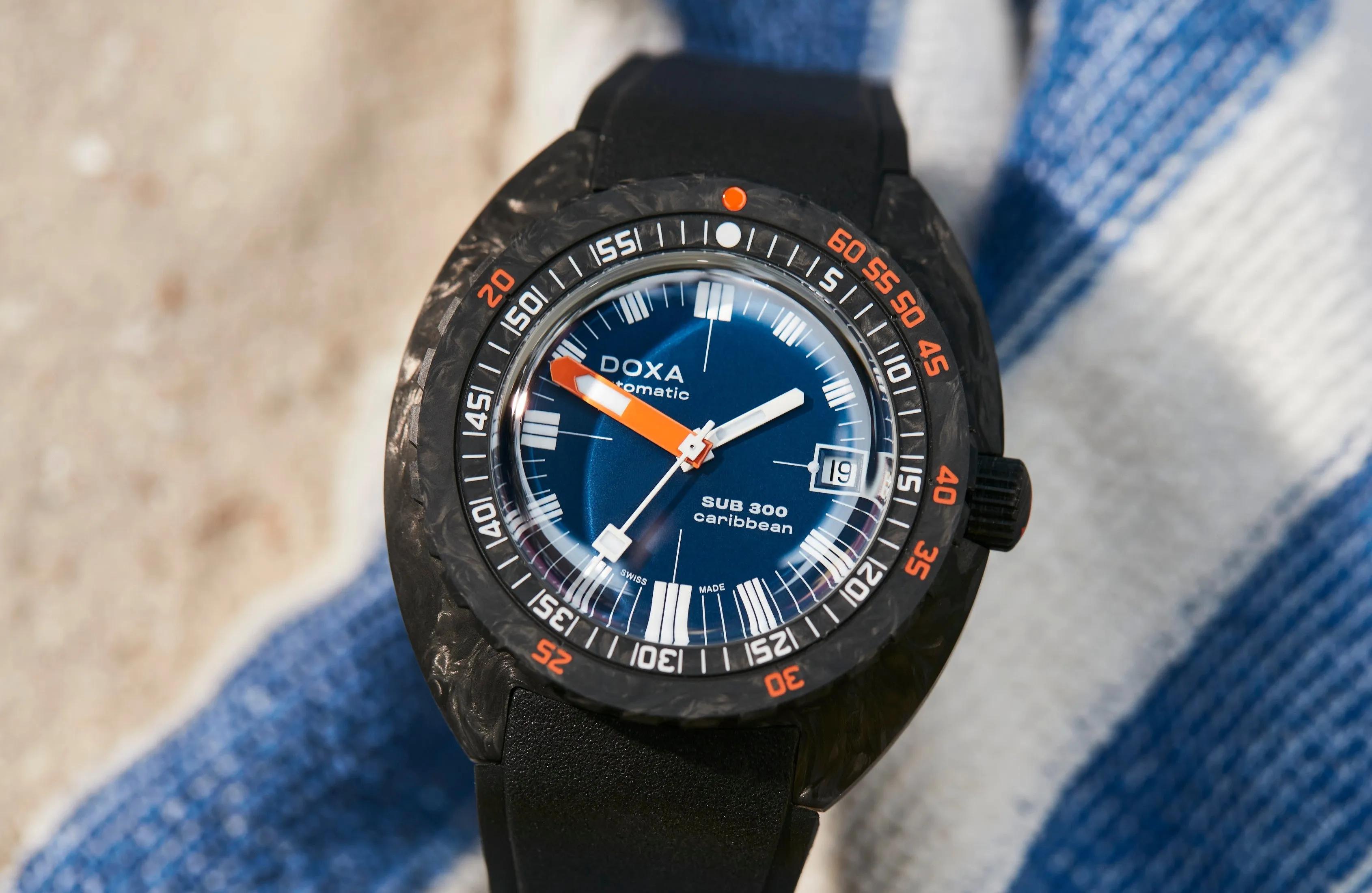 Doxa Ex-Display SUB 300 Carbon COSC Caribbean Rubber Watch sold by Jura Watches product image thumbnail 4