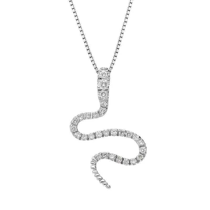 18ct White Gold 0.45ct Diamond Snake Necklace D sold by Jura Watches