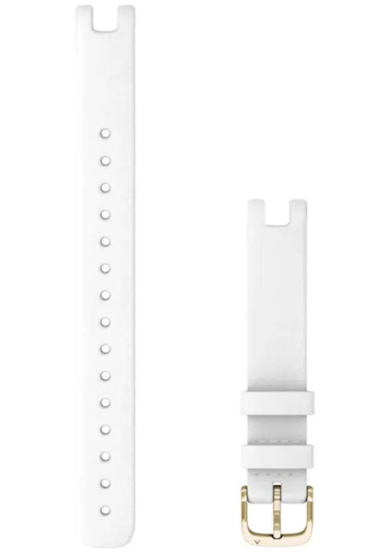 Garmin Strap Lily Bands 14mm White leather Gold Hardware Large sold by Jura Watches
