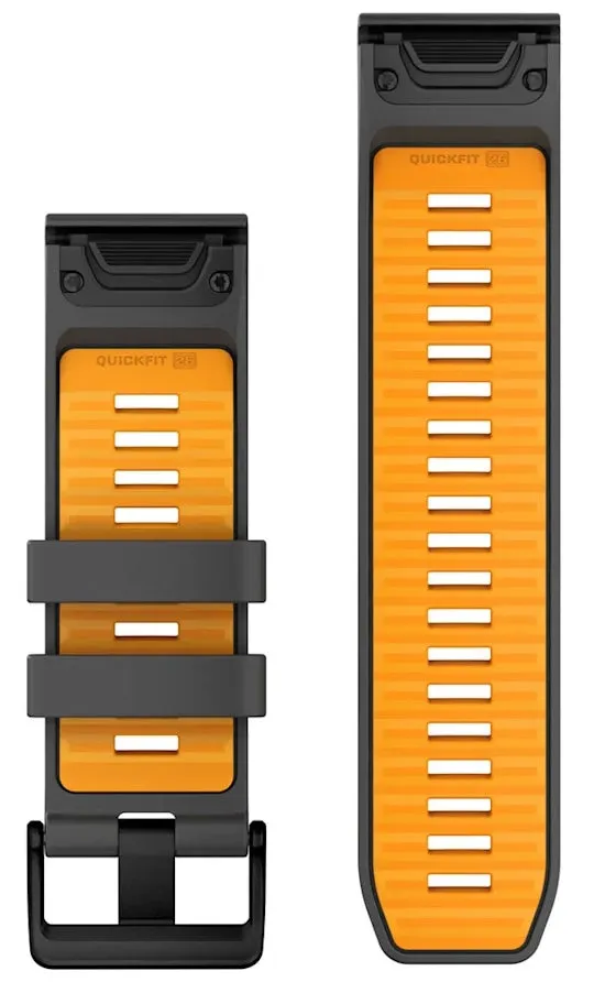 Garmin Strap QuickFit 26 Graphite Spark Orange Silicone sold by Jura Watches product image thumbnail 2