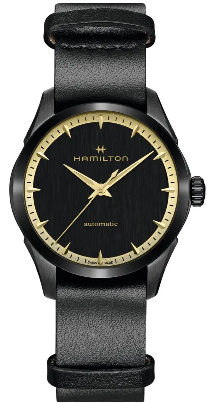 Hamilton Watch Jazzmaster Auto Black & Gold D made by Jura Watches