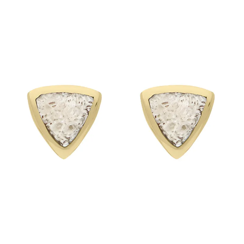 18ct Yellow Gold Coquina Small Curved Triangle Stud Earrings sold by Jura Watches