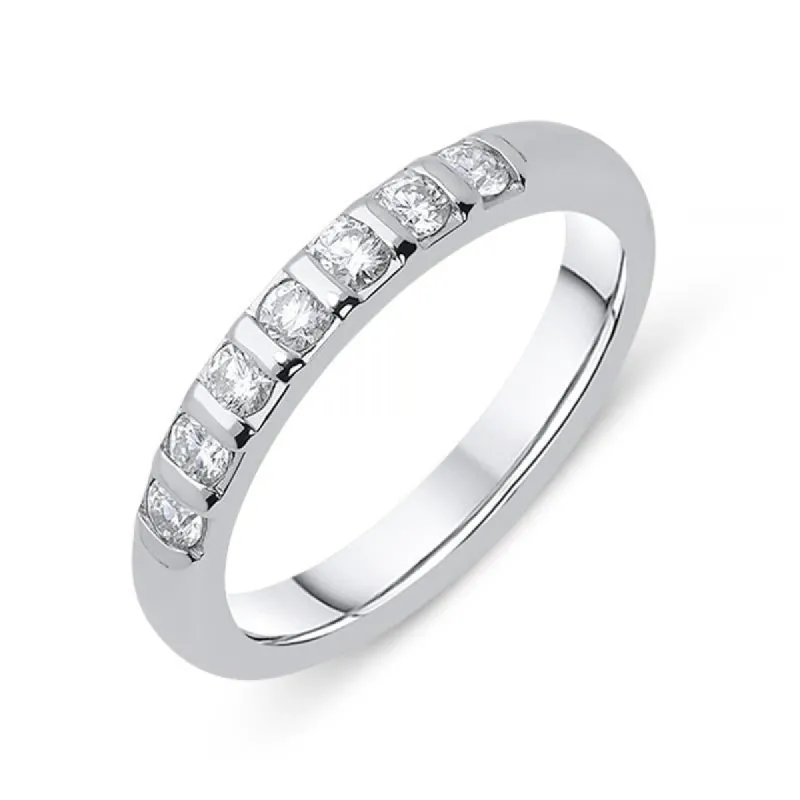 Platinum 0.42ct Diamond Seven Stone Half Eternity Ring D sold by Jura Watches