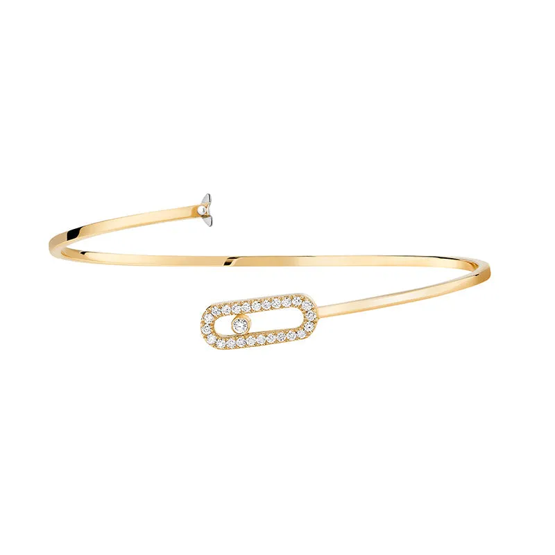 Messika Move Uno 18ct Yellow Gold 0.18ct Diamond Pave Flex Bangle sold by Jura Watches product image thumbnail 2