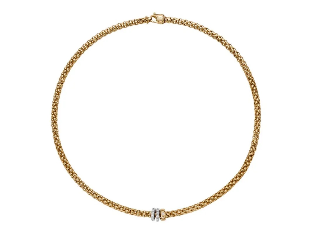 Fope Solo 18ct Yellow Gold 0.56ct Diamond 45cm Necklace made by Jura Watches