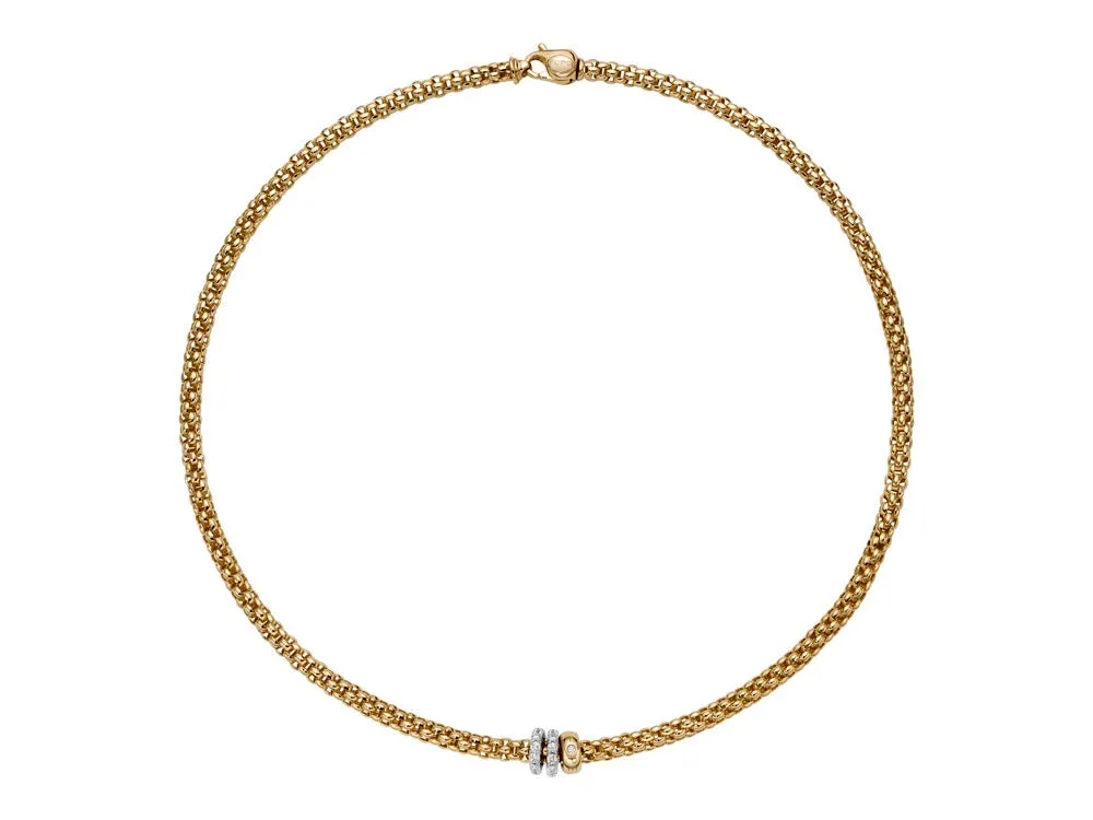 Fope Solo 18ct Yellow Gold 0.56ct Diamond 45cm Necklace sold by Jura Watches