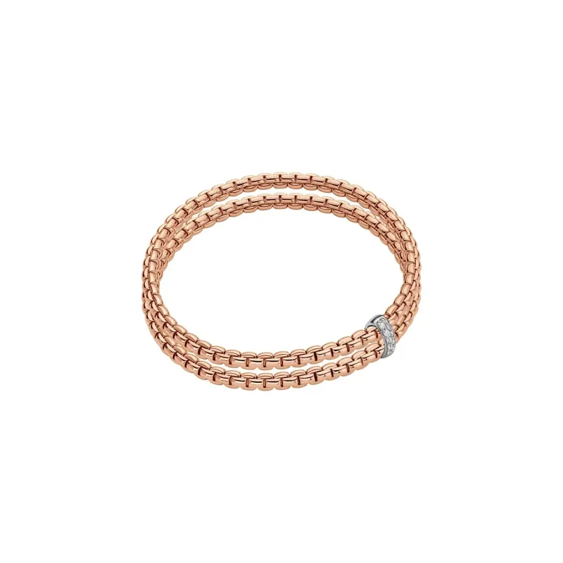 Fope 18ct Rose Gold 0.10ct Diamond  Eka Flex'it Bracelet sold by Jura Watches