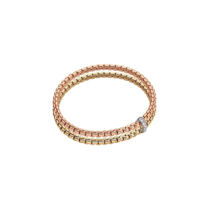 Fope 18ct Yellow and Rose Gold 0.10ct Diamond  Eka Flex'it Bracelet sold by Jura Watches