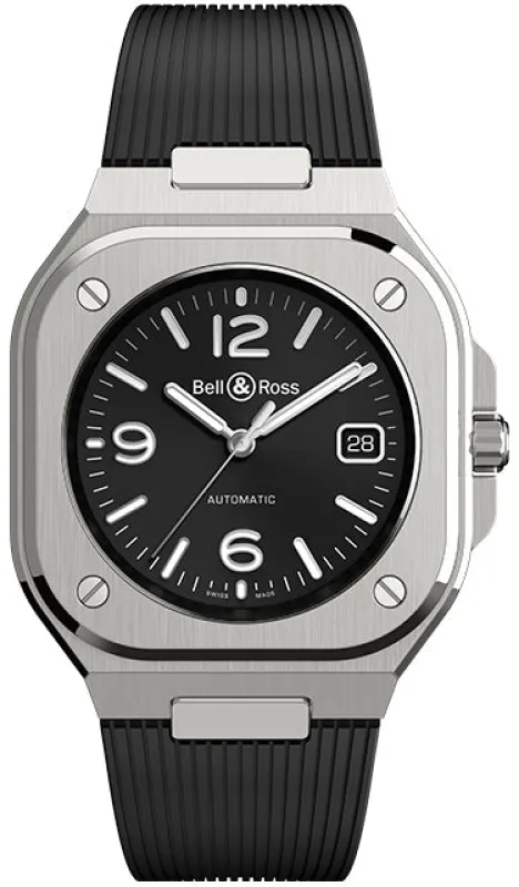 Bell & Ross BR 05 Auto Black Steel Rubber Watch made by Jura Watches