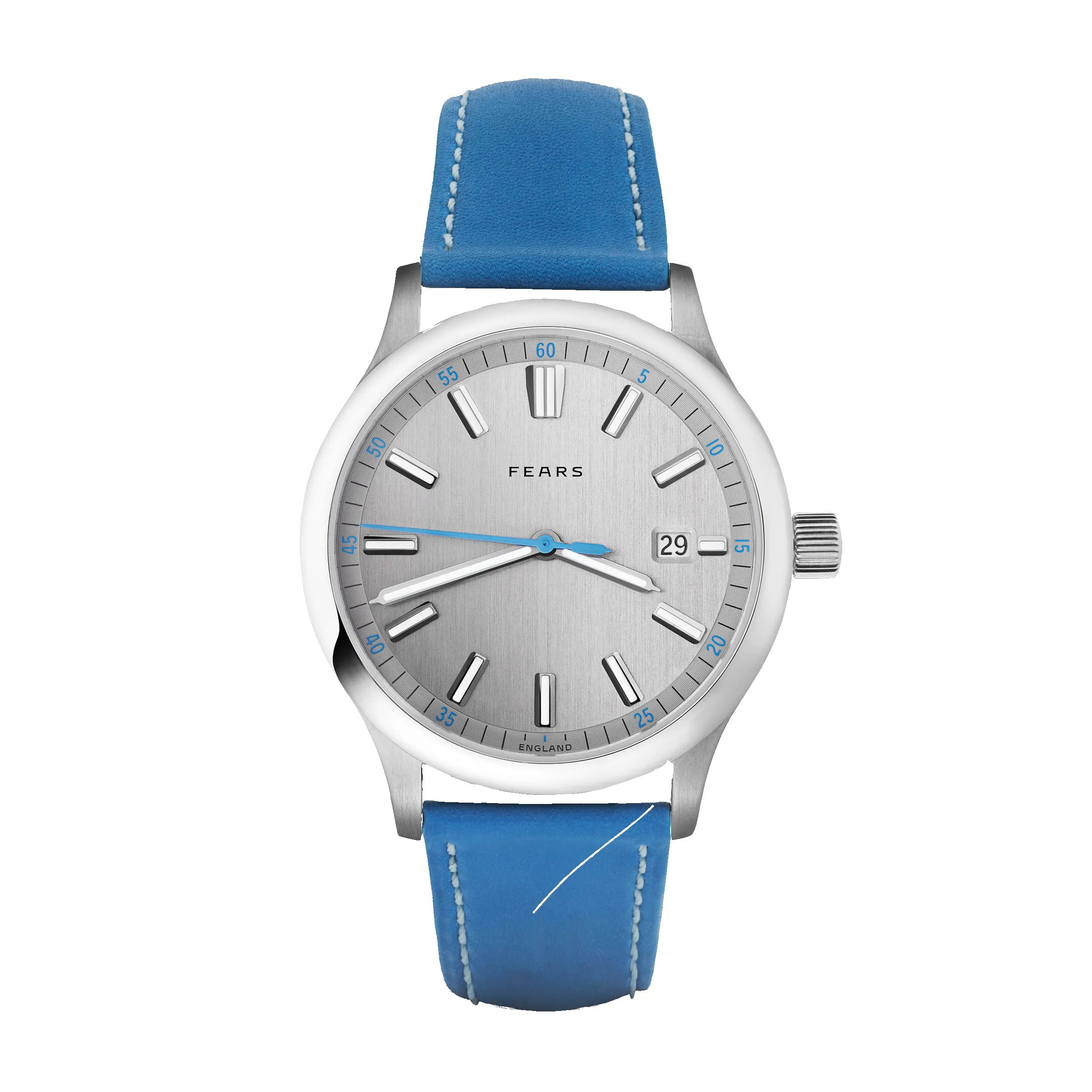 Fears Redcliff 39.5 Date Pewter Grey Leather Strap Watch sold by Jura Watches