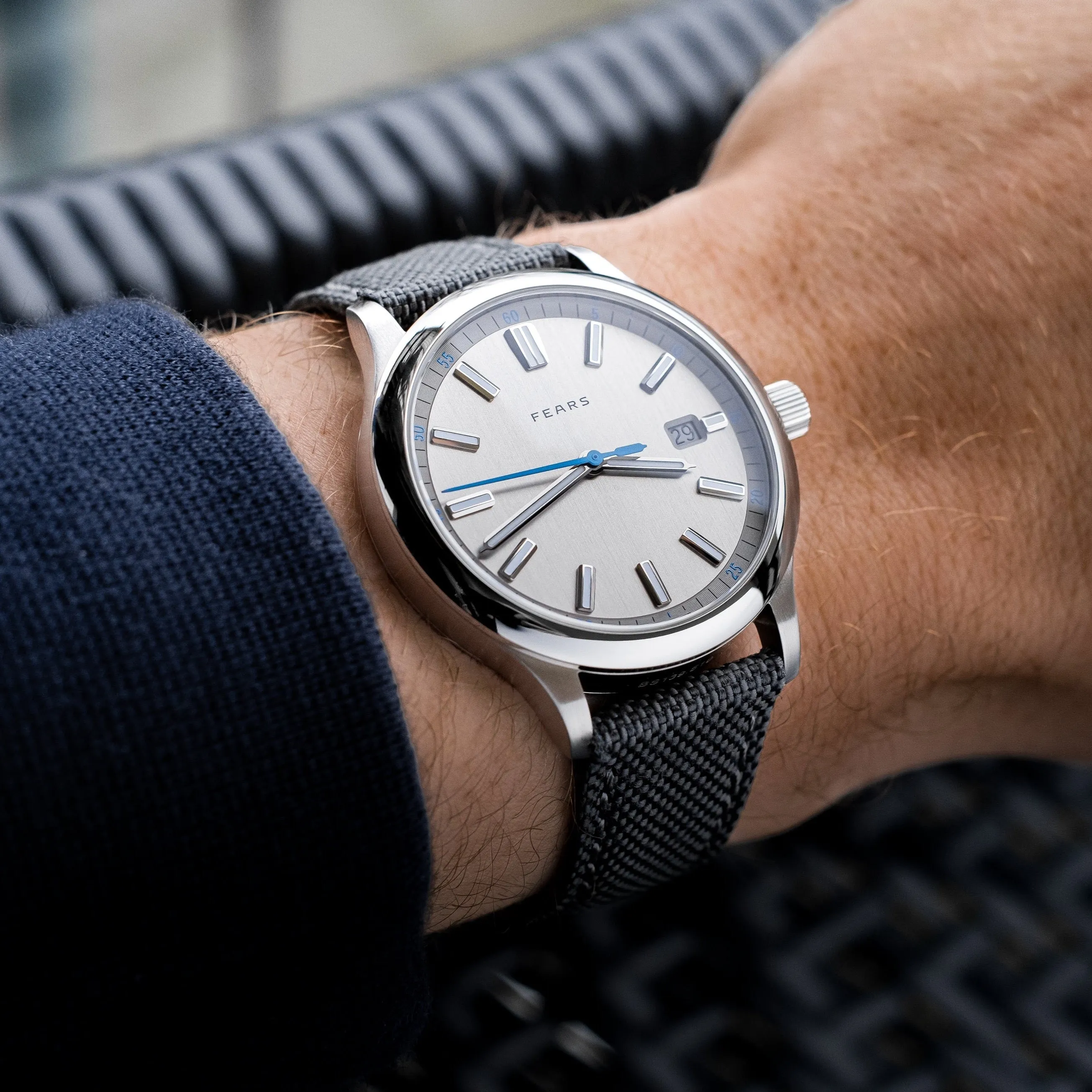 Fears Redcliff 39.5 Date Pewter Grey Leather Strap Watch sold by Jura Watches product image thumbnail 2
