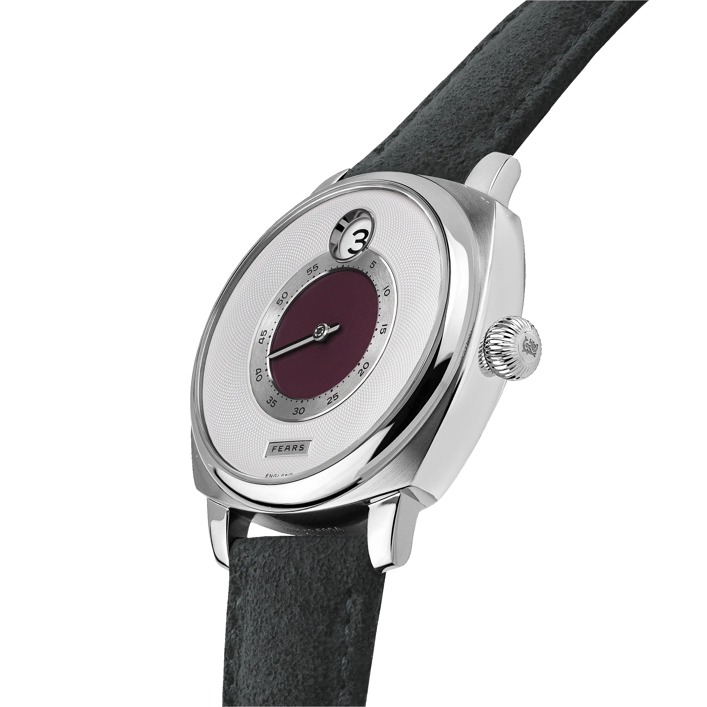 Fears Brunswick 40.5 Jump Hour Barleycorn Alcantara Watch sold by Jura Watches product image thumbnail 2