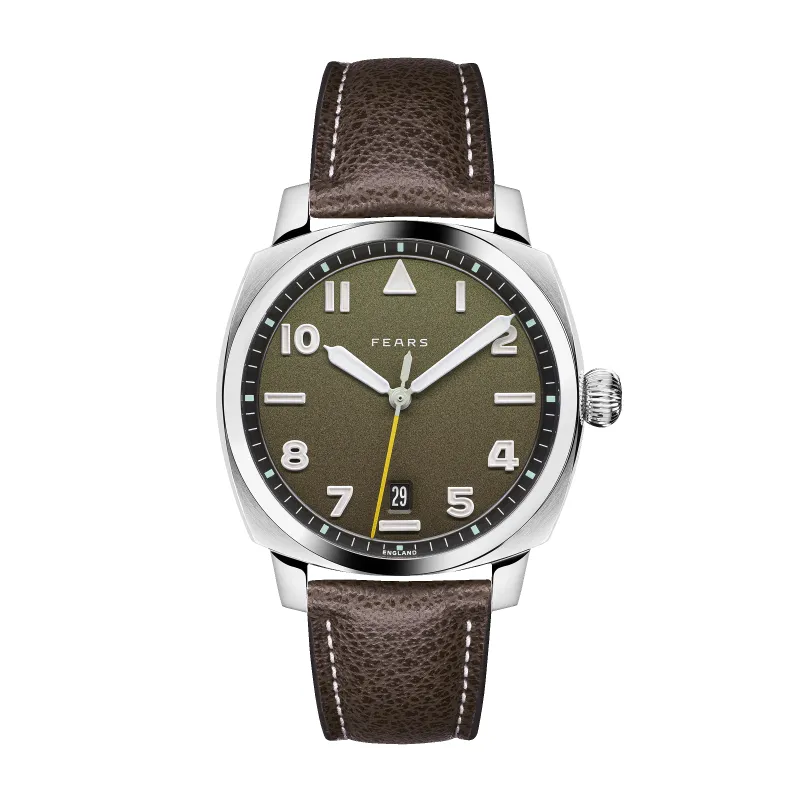 Fears Brunswick 40 Filton Squadron Green Leather Strap Watch made by Jura Watches