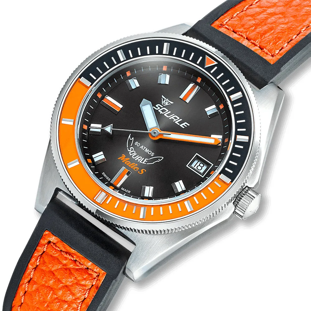Squale Matic S Orange HydroLeather Watch sold by Jura Watches product image thumbnail 4