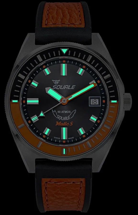 Squale Matic S Orange HydroLeather Watch sold by Jura Watches product image thumbnail 2