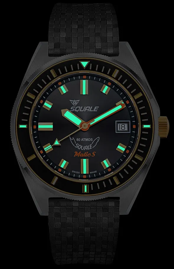 Squale Matic S Two Tone Mosaic Rubber Watch sold by Jura Watches product image thumbnail 2
