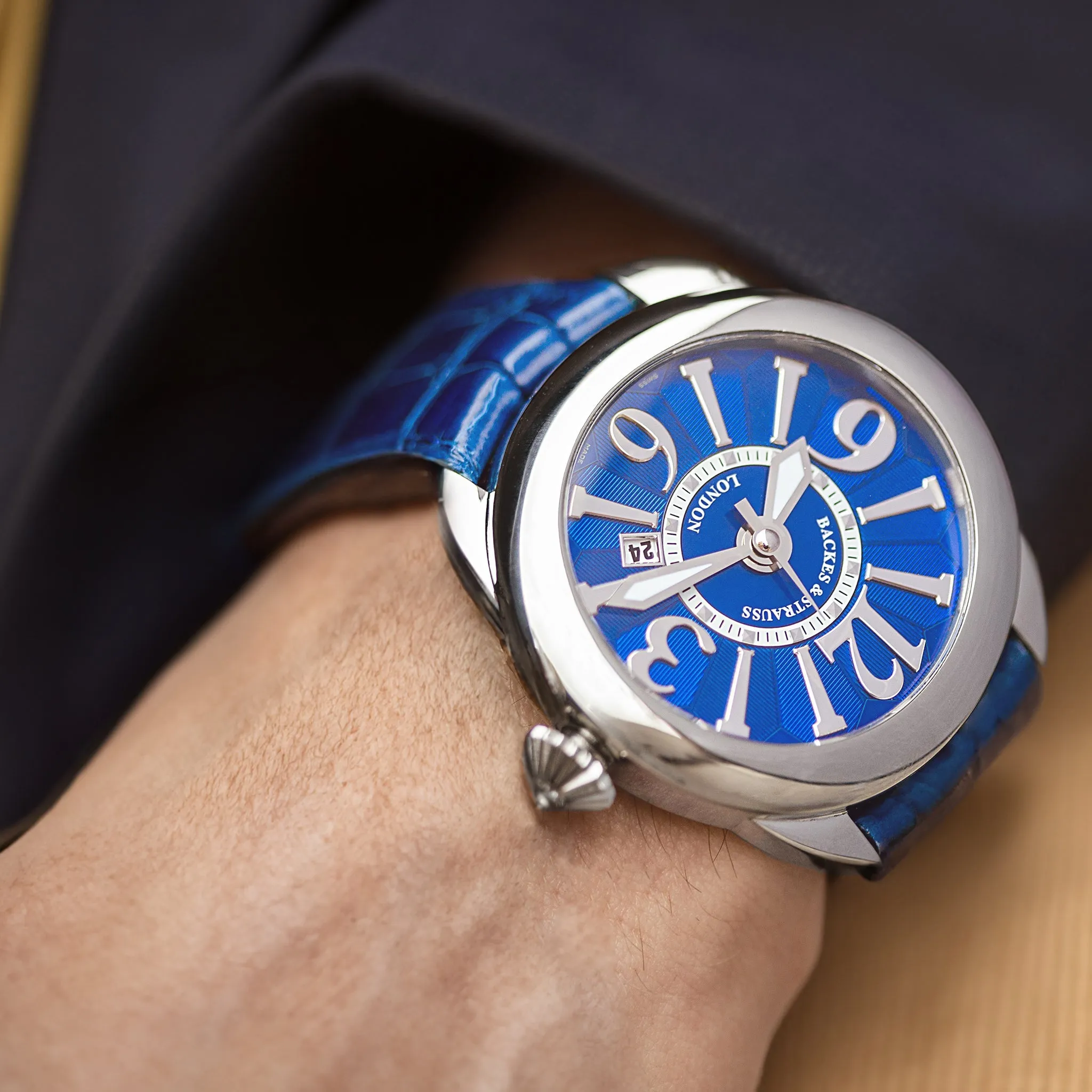 Backes & Strauss Watch Piccadilly Steel 45 Blue sold by Jura Watches product image thumbnail 4