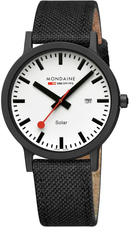 Mondaine Essence 41mm Black Watch made by Mondaine