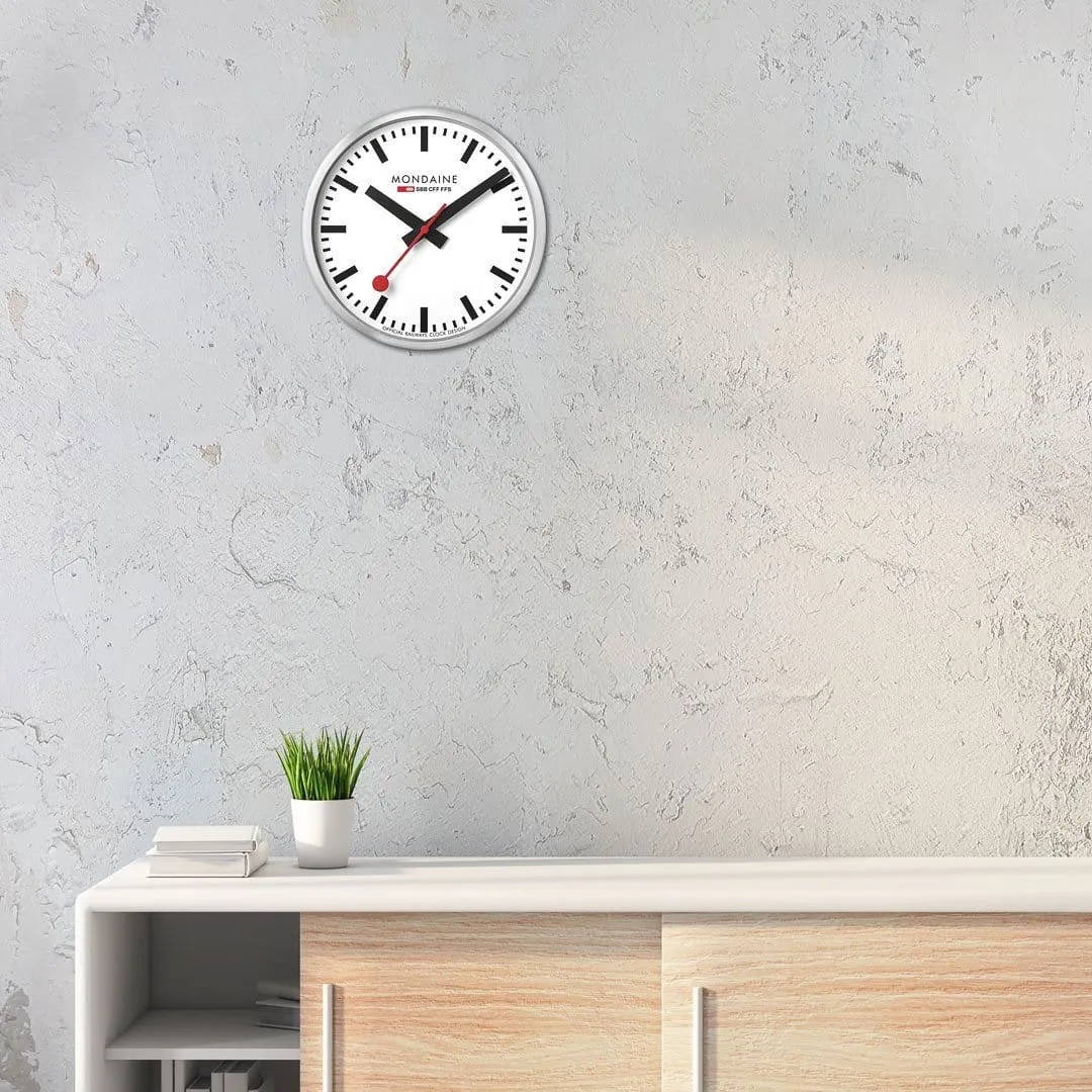 Mondaine Silver Wall Clock sold by Jura Watches product image thumbnail 3