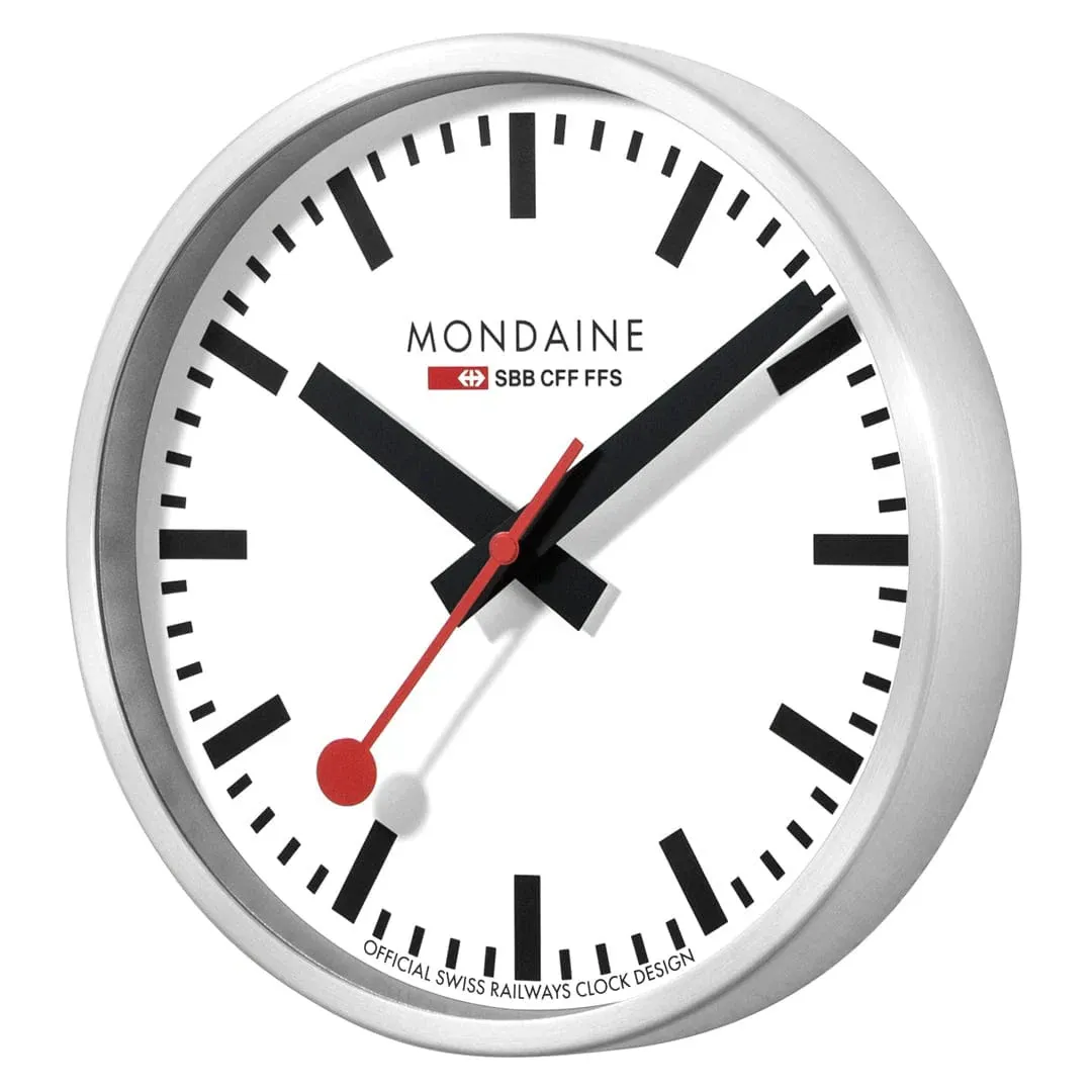 Mondaine Silver Wall Clock sold by Jura Watches product image thumbnail 2