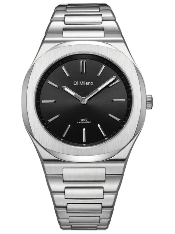 D1 Milano Groovy Black Ultra Thin Watch made by Jura Watches