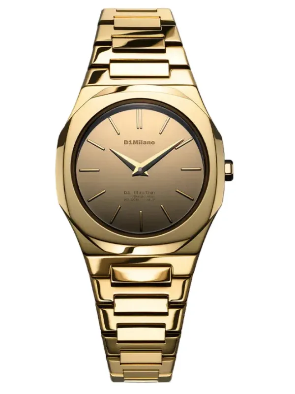 D1 Milano Gold Gleam Ultra Thin Watch made by Jura Watches