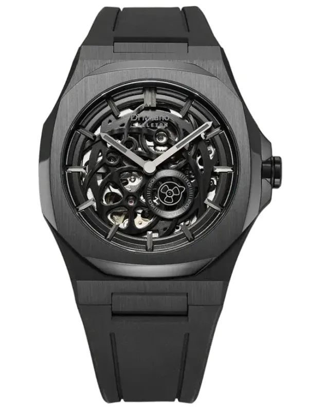 D1 Milano Jet Black Skeleton Watch made by Jura Watches