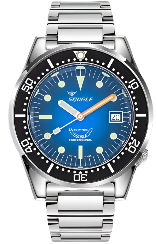 Squale 1521 Blue Ray Bracelet Watch made by Jura Watches
