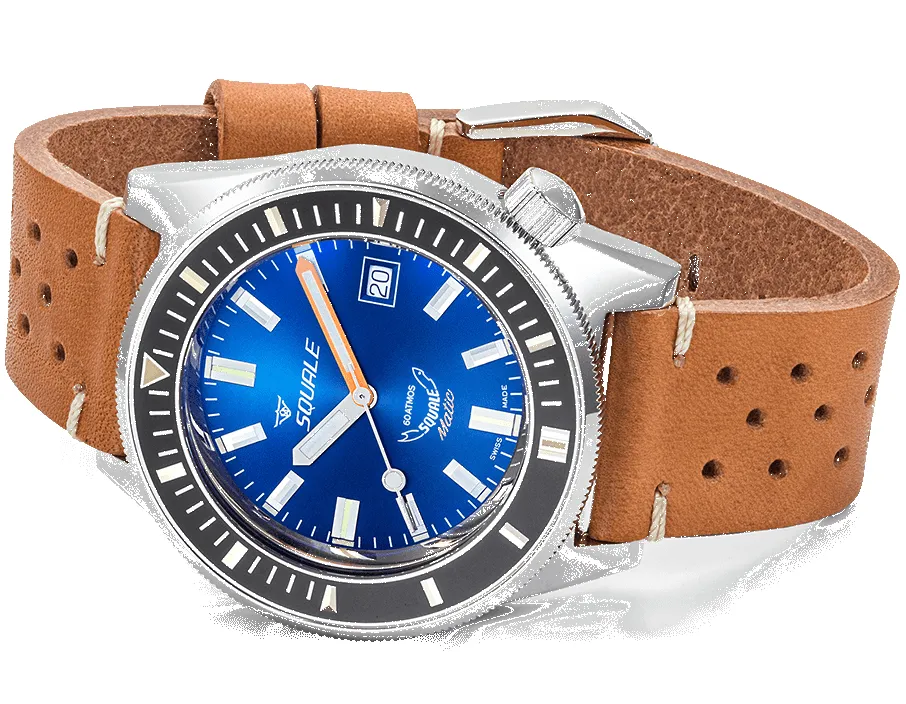 Squale Matic Dark Blue Leather Watch sold by Jura Watches product image thumbnail 4